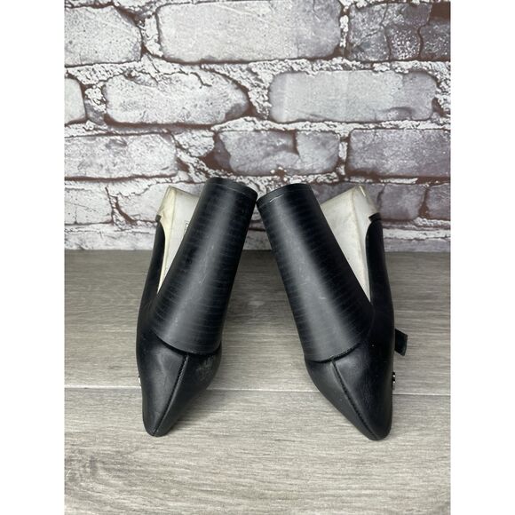 CUPLE Black Leather Platform Mary Jane Strap White Heels Women Sz 36EU/6M US - Picture 14 of 16